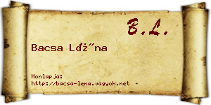 Bacsa Léna névjegykártya
